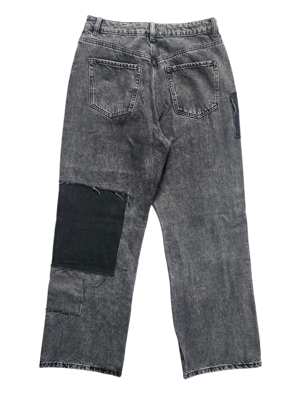 Garage Street Wide Leg Patchwork Jeans Y2K Grunge - Size 7/29 - Picture 6 of 10